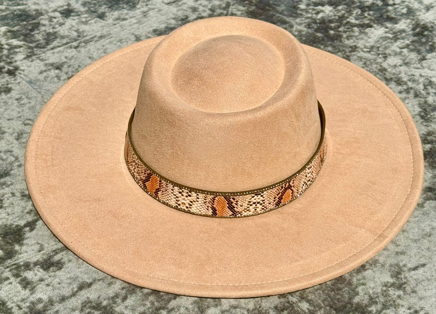 Round Boater Brim Animal Print Hat