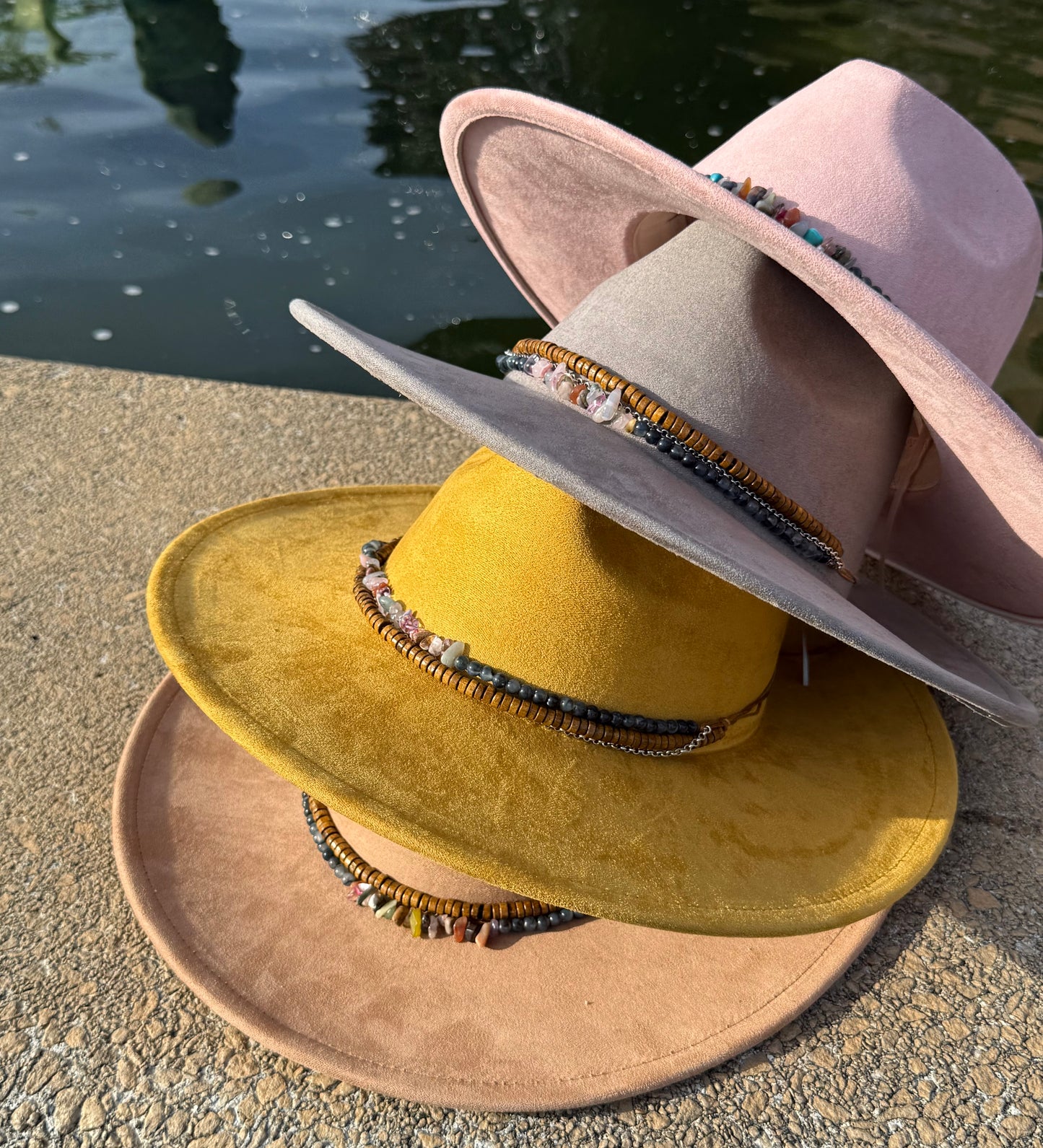 Stoned Suede Wide Brim Fedora