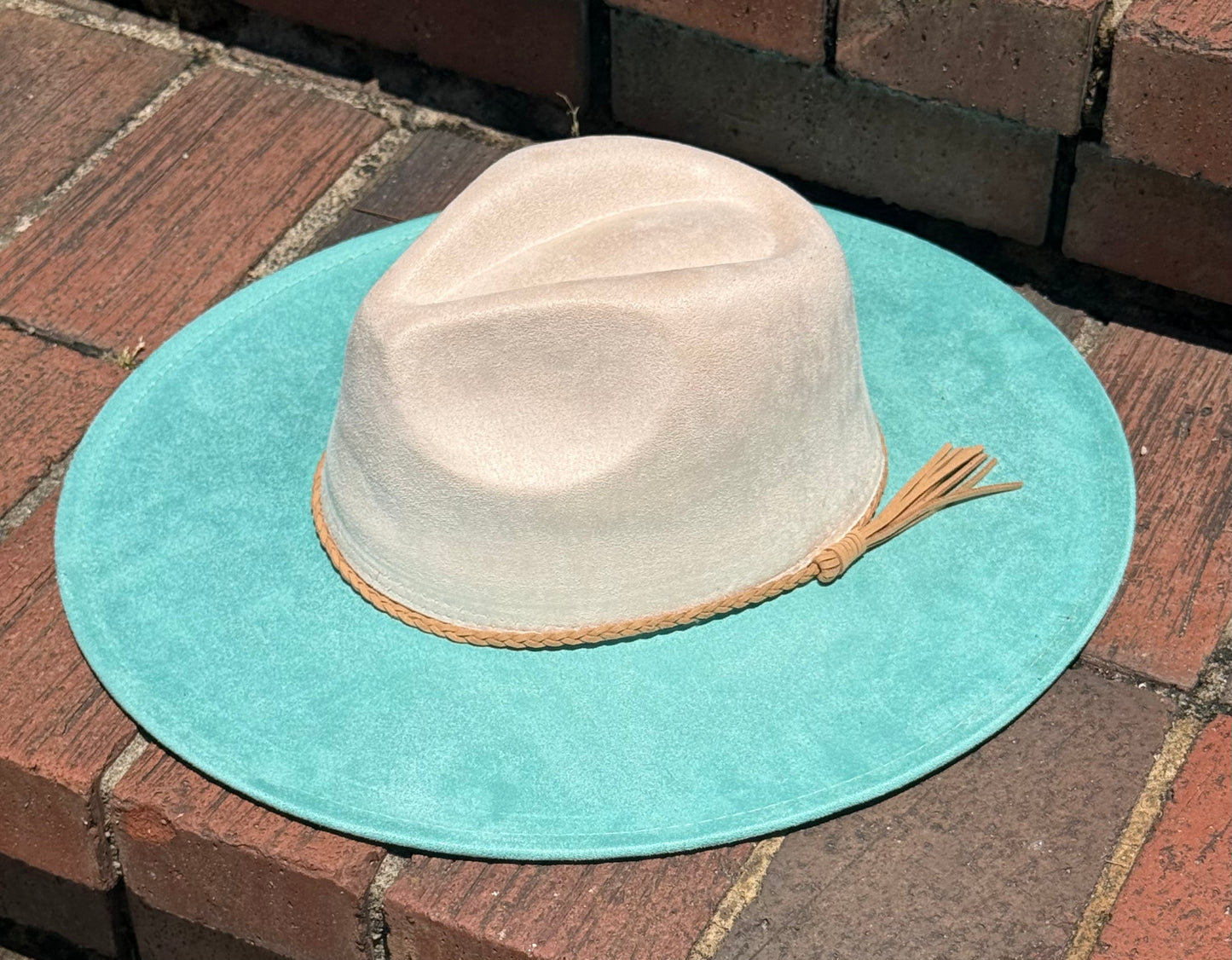 Two Toned Vegan Suede Hat Blank, Hat for Burning, Hat Pyrography, Fedora Hat, Wide Brim Hat, Hat for Engraving