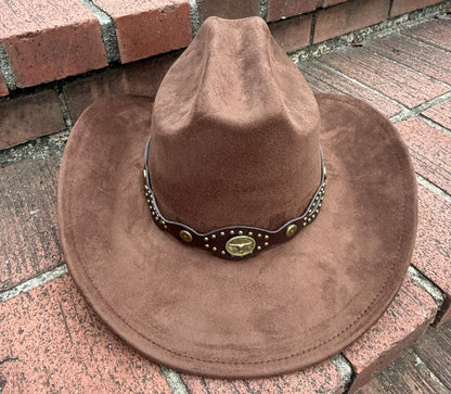 Premium Suede Cowboy Hat - Sanded Design, Unisex ,Adjustable & Stylish Suitable for Pyrography, Laser Engraving