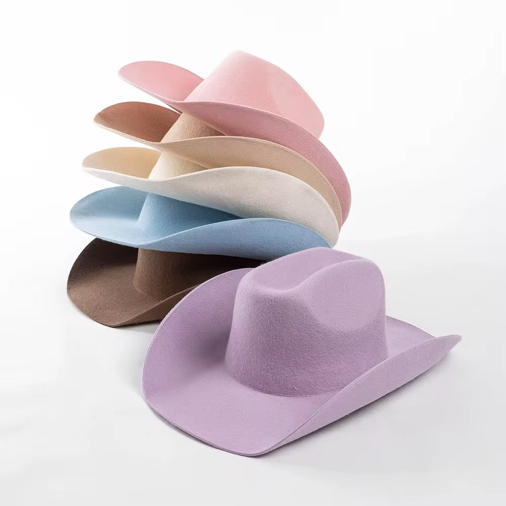100% Wool Cowboy Hat Solid, Solid Cowboy Hat for Burning