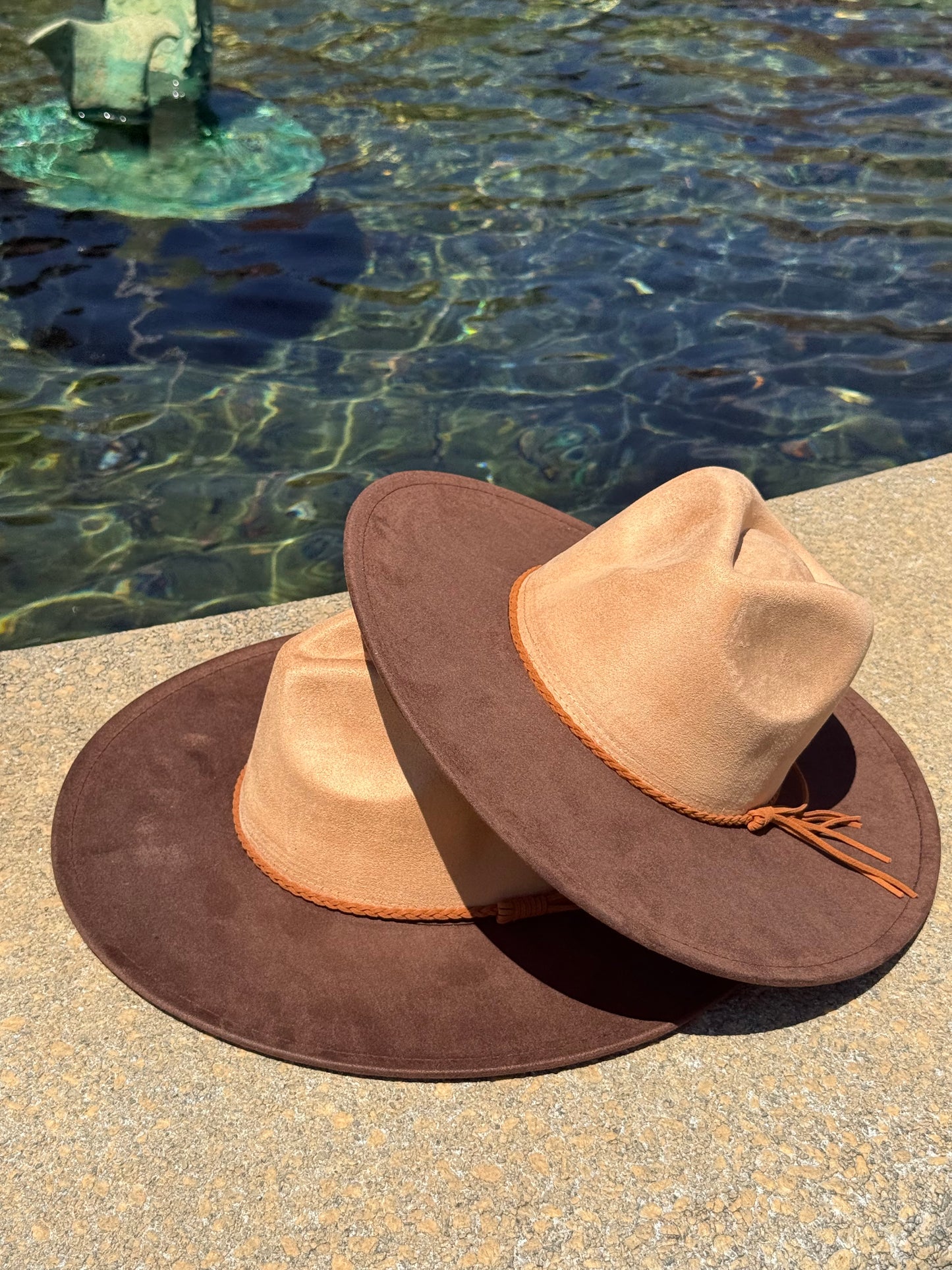 Two Toned Vegan Suede Hat Blank, Hat for Burning, Hat Pyrography, Fedora Hat, Wide Brim Hat, Hat for Engraving