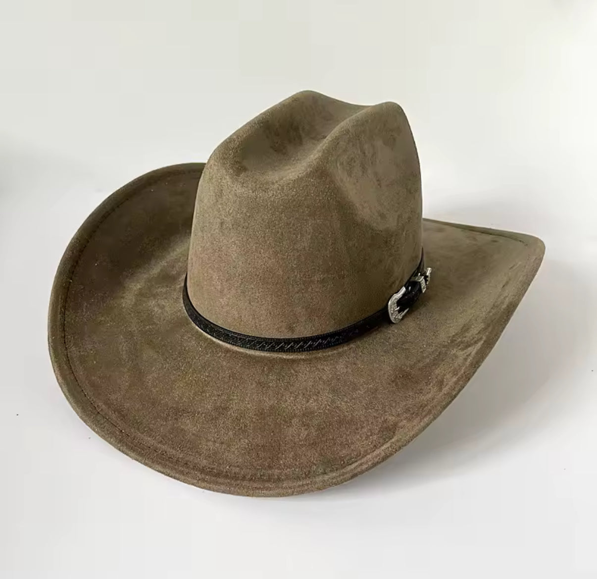 Premium Suede Cowboy Hat - Silver Design with Decorative Colorful Accents