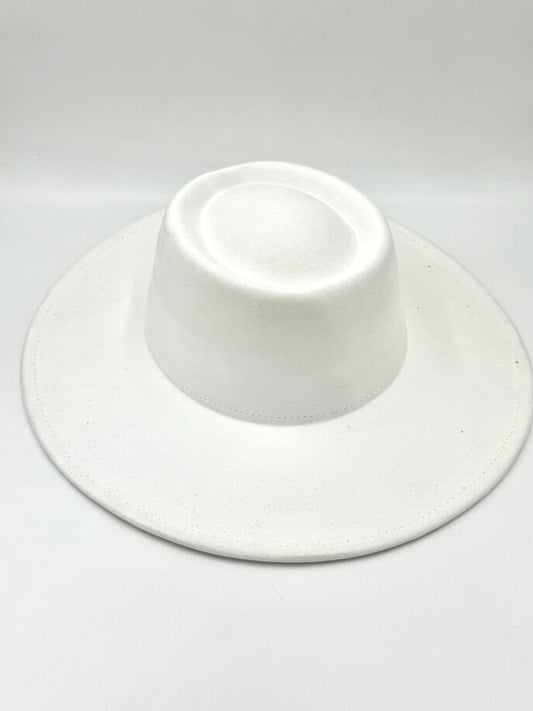 Vegan Suede Flatbrim Defective Fedora