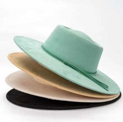 Diamond Round Boater Brim Fedora Hat