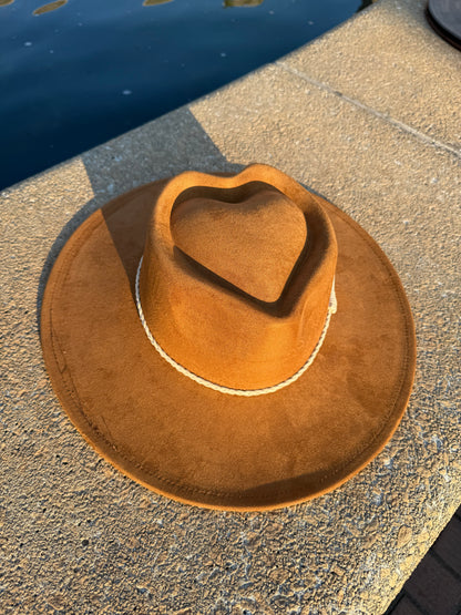 Hearted widebrim Vegan Fedora Hat
