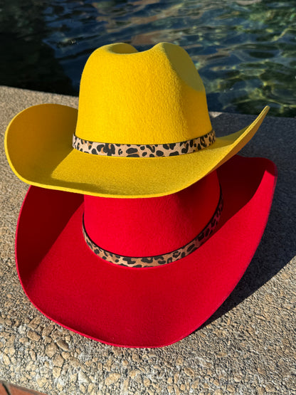 Leopard 100% Wool Cowboy Hat Solid, Solid Cowboy Hat for Burning