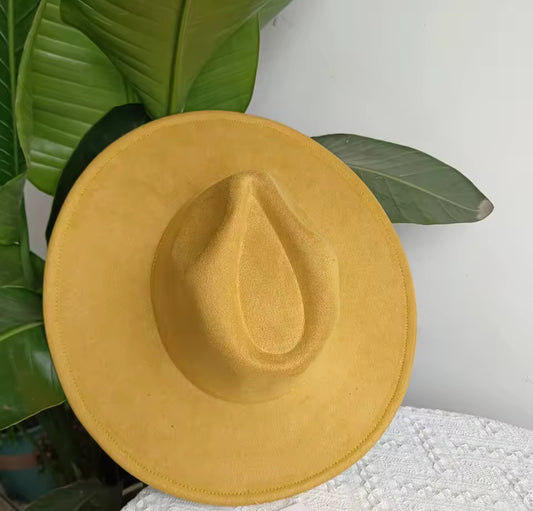 Vegan Suede Classic Wide Brim-Style Hat – Unisex ,Adjustable & Stylish Suitable for Pyrography, Laser Engraving - Accessorizmee