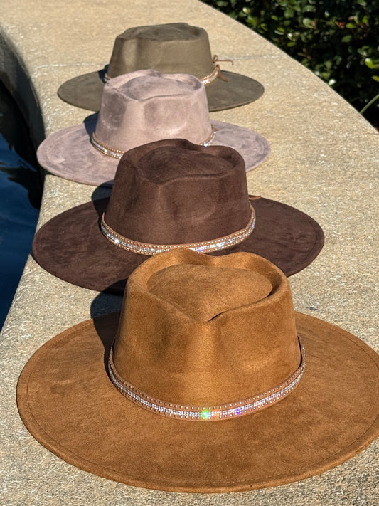 Hearted widebrim Vegan Fedora Hat