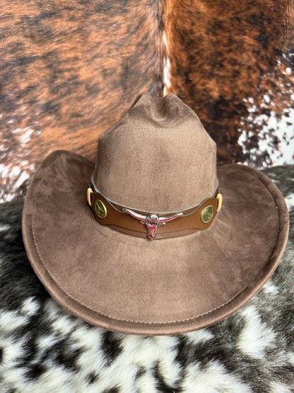 Premium Suede Cowboy Hat - Adjustable Straps Inside, Unisex Design, Size 56-58cm, Western Style, Fashionable & Functional, Shipped in a Box - Accessorizmee