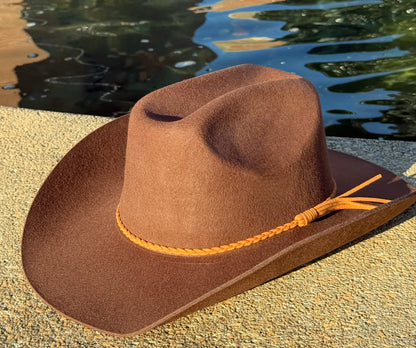 100% Wool Cowboy Hat Solid, Solid Cowboy Hat for Burning