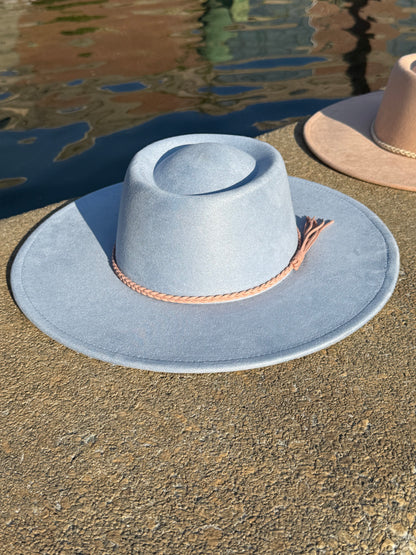 Flat Boater widebrim Vegan Fedora Hat