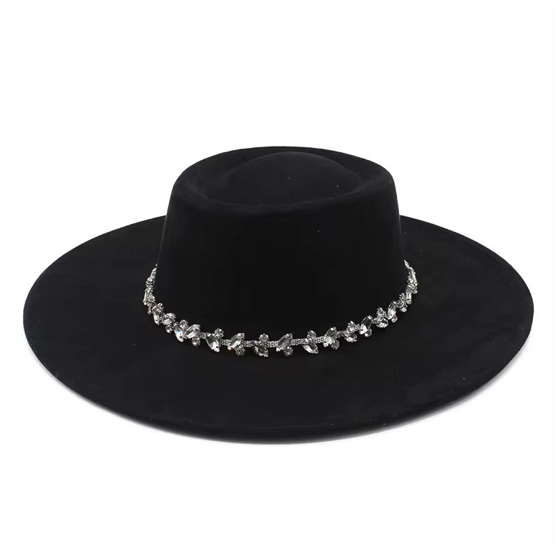 Diamond Round Boater Brim Fedora Hat