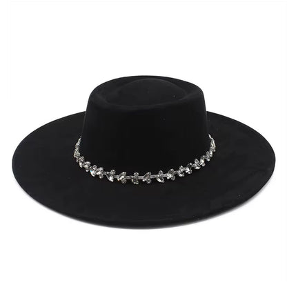 Diamond Round Boater Brim Fedora Hat