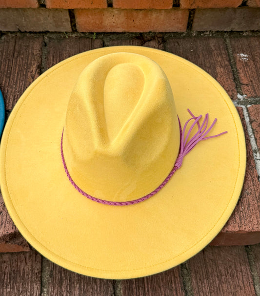 Vegan Suede Classic Wide Brim-Style Hat – Unisex ,Adjustable & Stylish Suitable for Pyrography, Laser Engraving - Accessorizmee