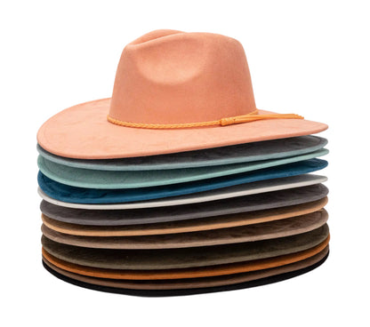 Suede Wide Brim Fedora-Dance