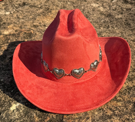 Premium Hearted Suede pinched Cowboy Hat