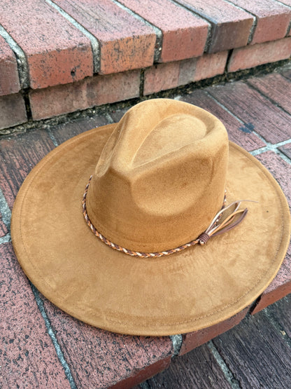 Vegan Suede Classic Wide Brim-Style Hat – Unisex ,Adjustable & Stylish Suitable for Pyrography, Laser Engraving - Accessorizmee