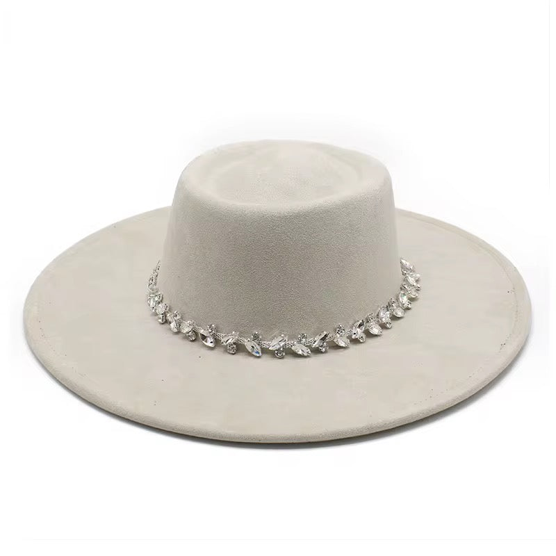 Diamond Round Boater Brim Fedora Hat