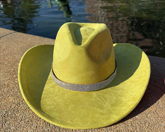 Vegan Suede Cowboy Hat, Hat with diamon Accessory, Hat for Burning, Cowboy Hat, Rancher Hat, Hat for customization