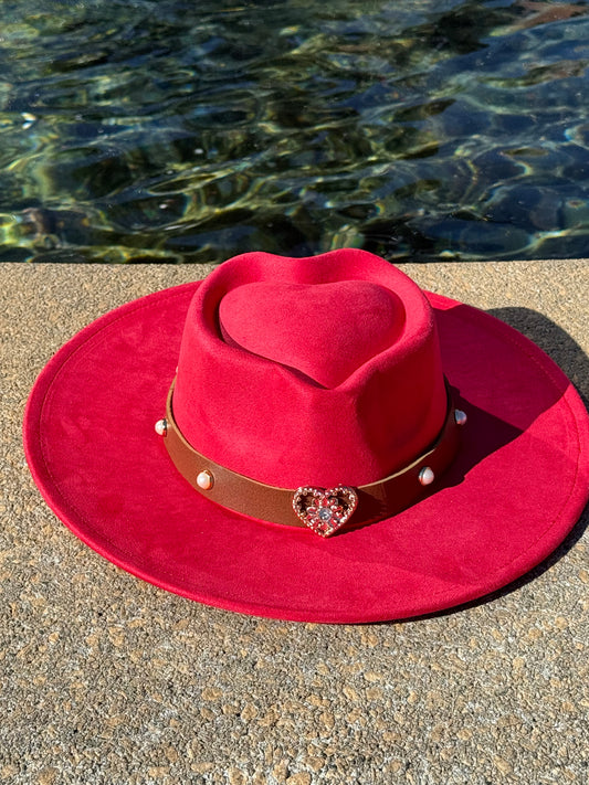 Full Heart widebrim Vegan Fedora Hat