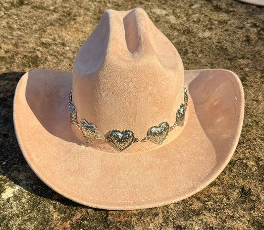 Premium Hearted Suede pinched Cowboy Hat