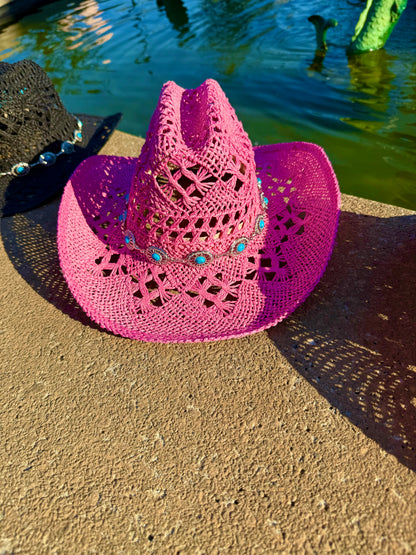 Spring Chain Hand Woven Straw Cowboy Hat