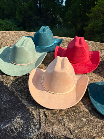 Vegan Suede Cowboy Hat Solid, Solid Cowboy Hat for Burning,, Rancher Hat, Wide Brim Hat, Hat for customization