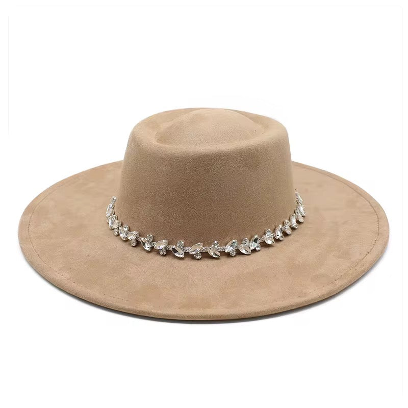 Diamond Round Boater Brim Fedora Hat