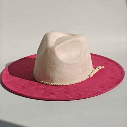 Two Toned Vegan Suede Hat Blank, Hat for Burning, Hat Pyrography, Fedora Hat, Wide Brim Hat, Hat for Engraving