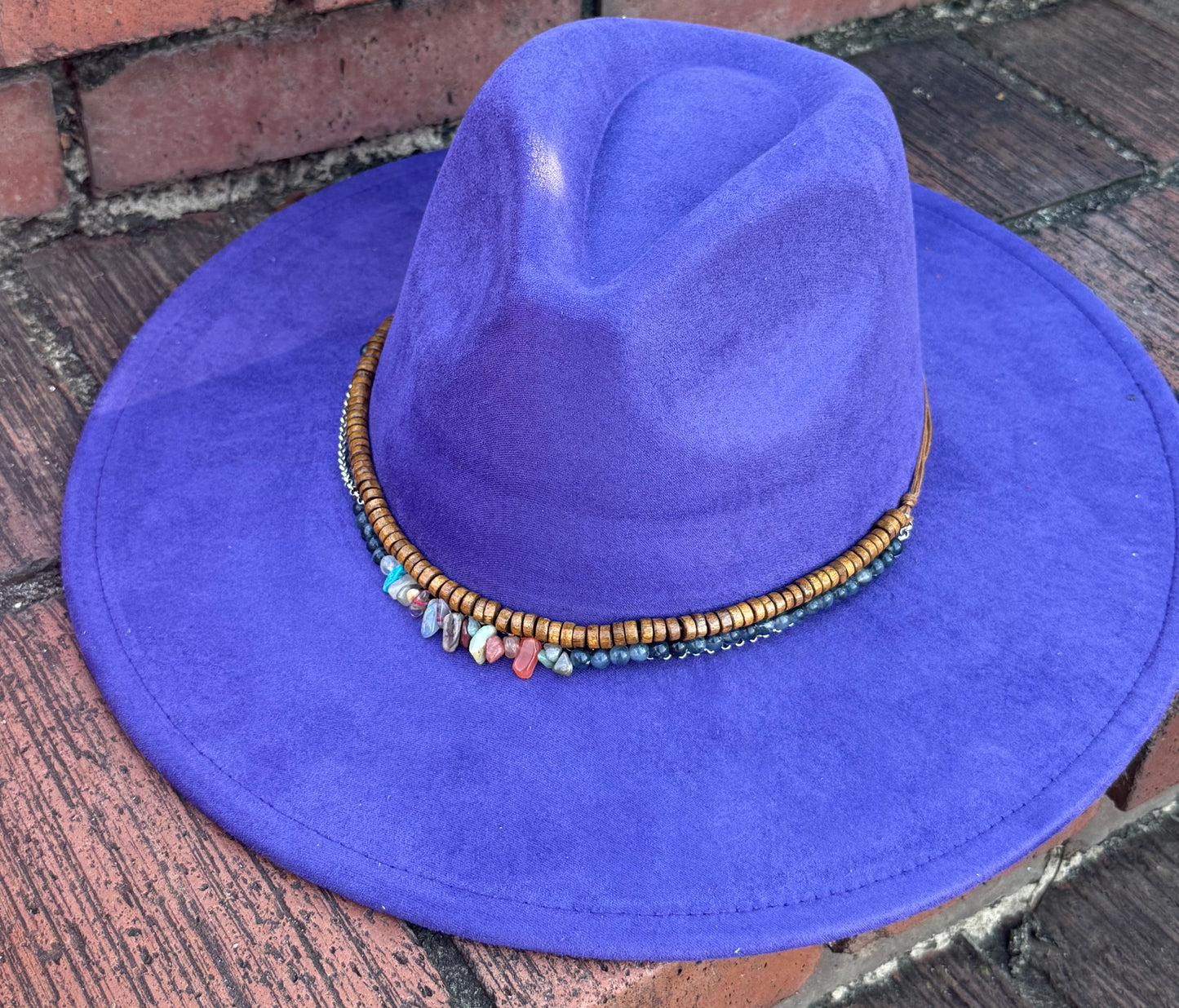 Stoned Suede Wide Brim Fedora