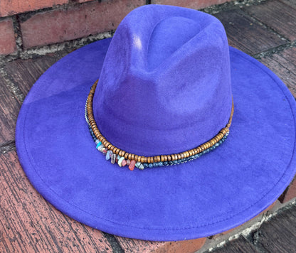 Stoned Suede Wide Brim Fedora