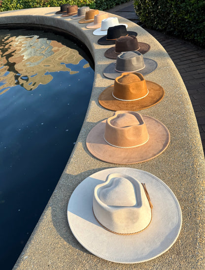Hearted widebrim Vegan Fedora Hat