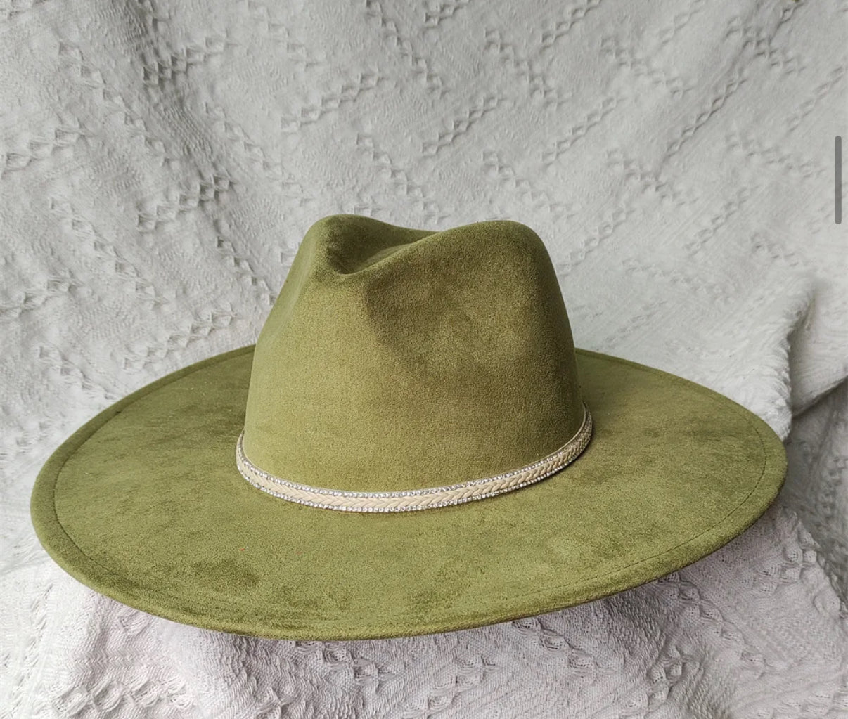 Dazzleme Suede wide brim Fedora Hat