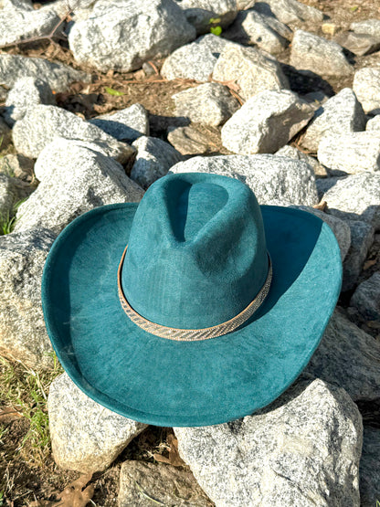 Rose Gold Suede Cowboy Hat