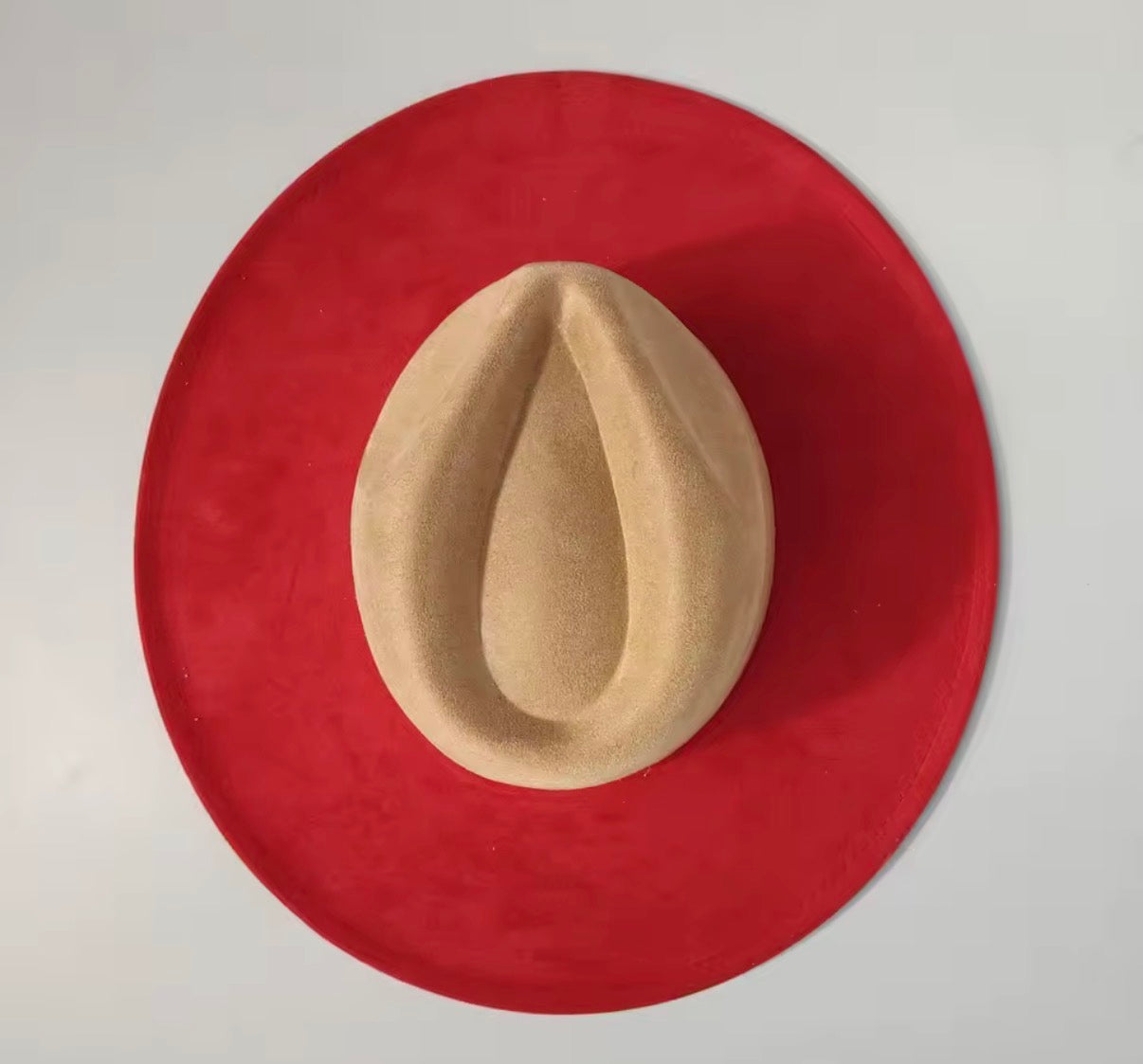 Two Toned Vegan Suede Hat Blank, Hat for Burning, Hat Pyrography, Fedora Hat, Wide Brim Hat, Hat for Engraving