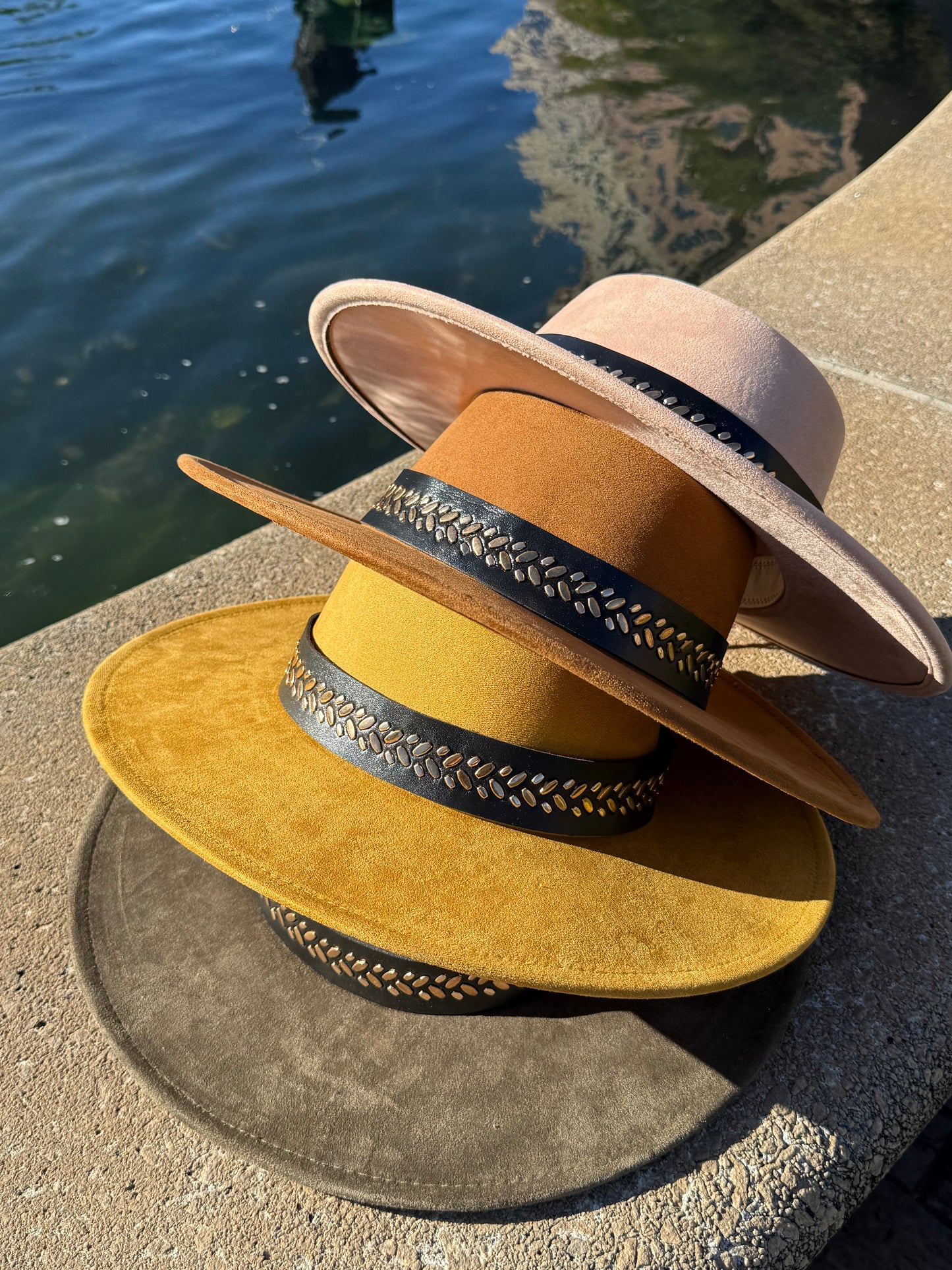 Golden leaves Round Boater Brim Hat Unisex ,Adjustable & Stylish Suitable for Pyrography, Laser Engraving