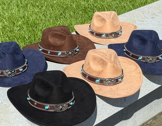 Turquo Suede Cowboy Hat