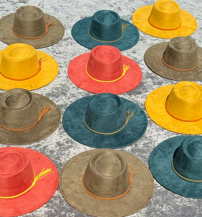 Flat Boater widebrim Vegan Fedora Hat