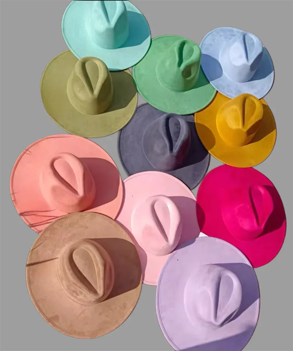 Vegan Suede Classic Wide Brim-Style Hat – Unisex ,Adjustable & Stylish Suitable for Pyrography, Laser Engraving - Accessorizmee