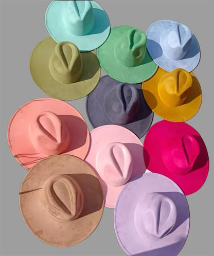 Vegan Suede Classic Wide Brim-Style Hat – Unisex ,Adjustable & Stylish Suitable for Pyrography, Laser Engraving - Accessorizmee