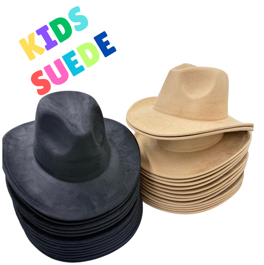 Kids Vegan suede cowboy style Hat