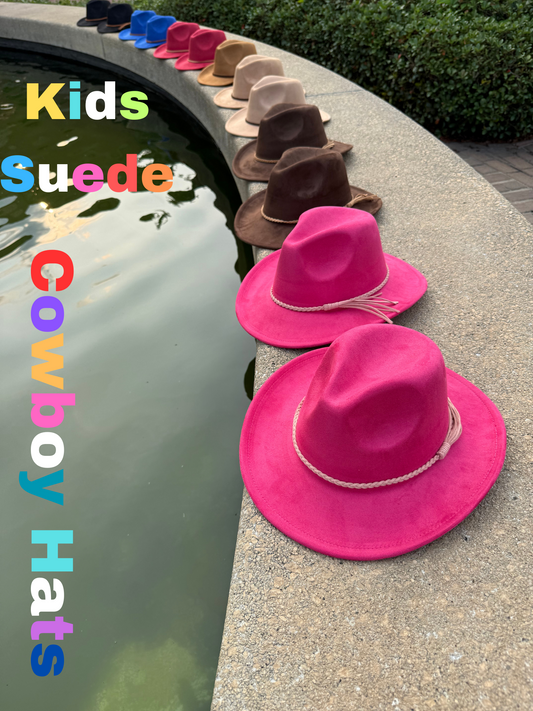 Kids Vegan suede cowboy style Hat