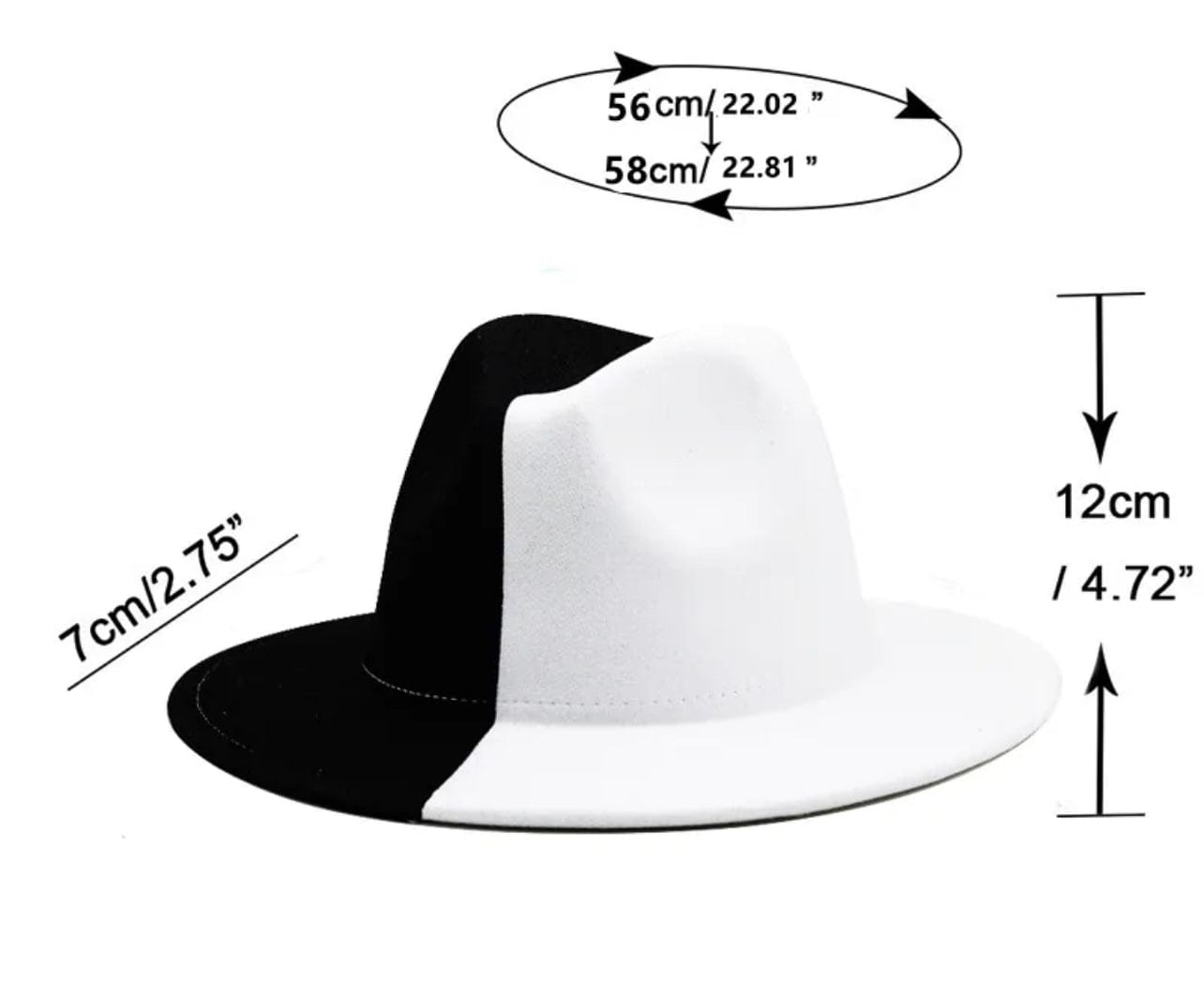 Black/white- Fedora - Accessorizmee