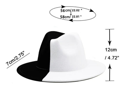 Black/white- Fedora - Accessorizmee
