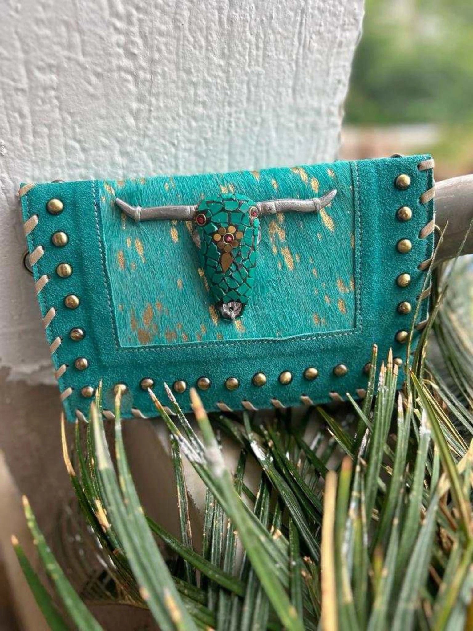 Accessorizmee Bohemian Bag with Bull's Head and Studs - Perfect for a bold and unique look
