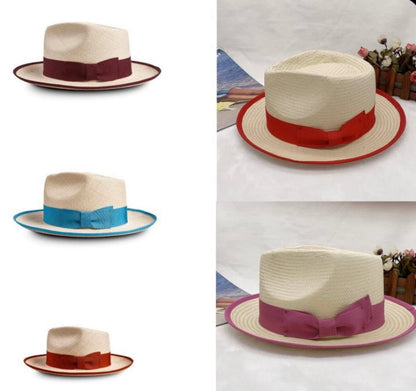 Debonair Straw Fedora -red - Accessorizmee
