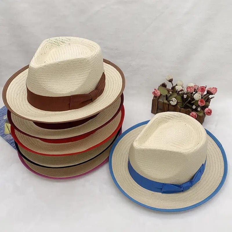 Debonair Straw Fedora -red - Accessorizmee