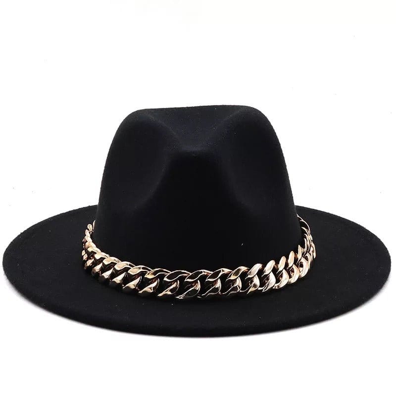 Fedora with faux chain - Accessorizmee
