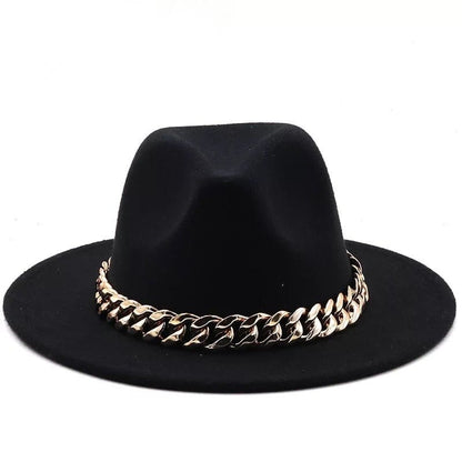 Fedora with faux chain - Accessorizmee